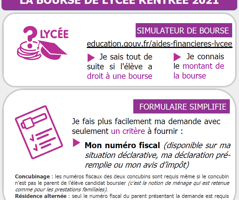 Demande de bourses de lycée